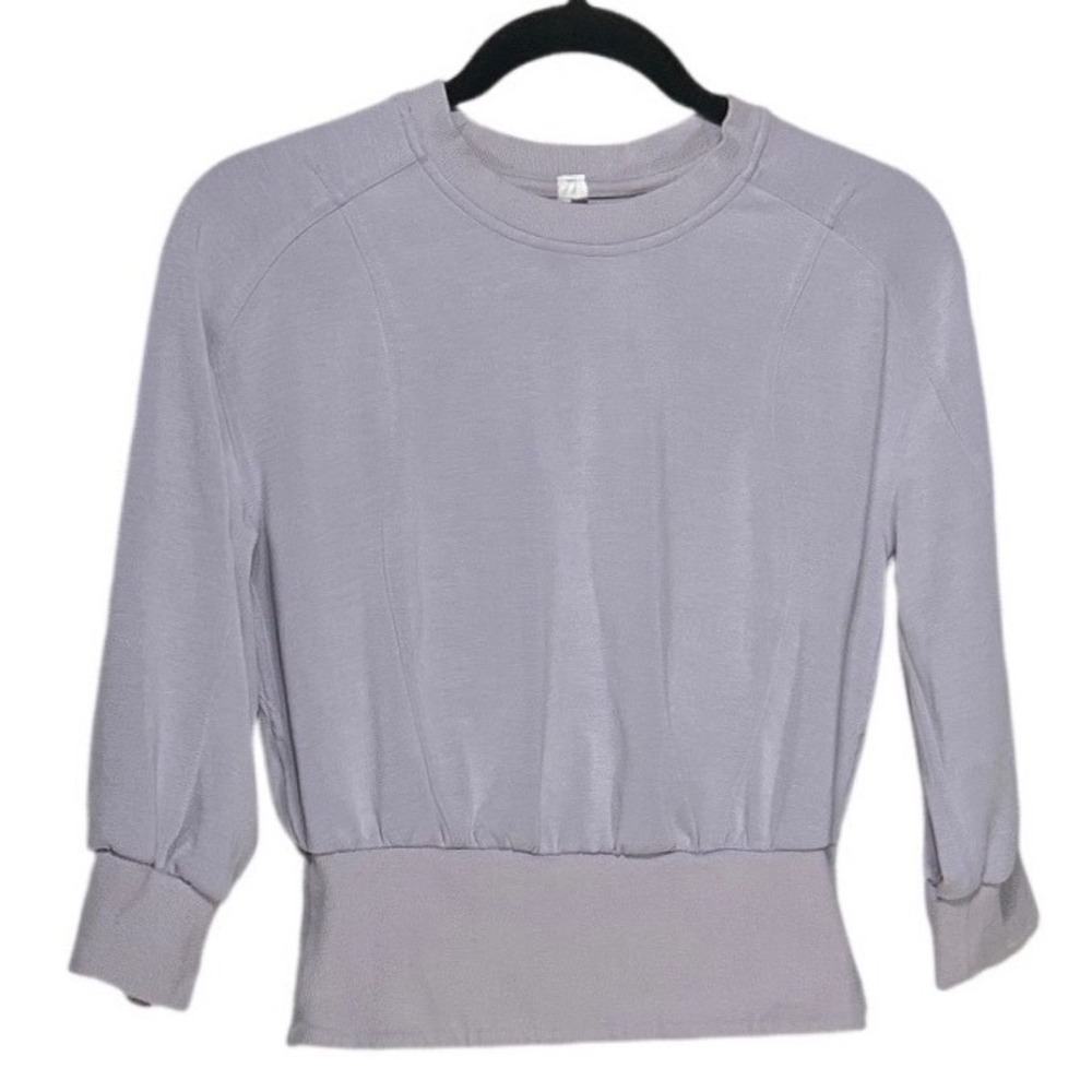 Lululemon Ribbed Hem Pullover Lavender Modal Blend Cropped Sweatshirt Size 4